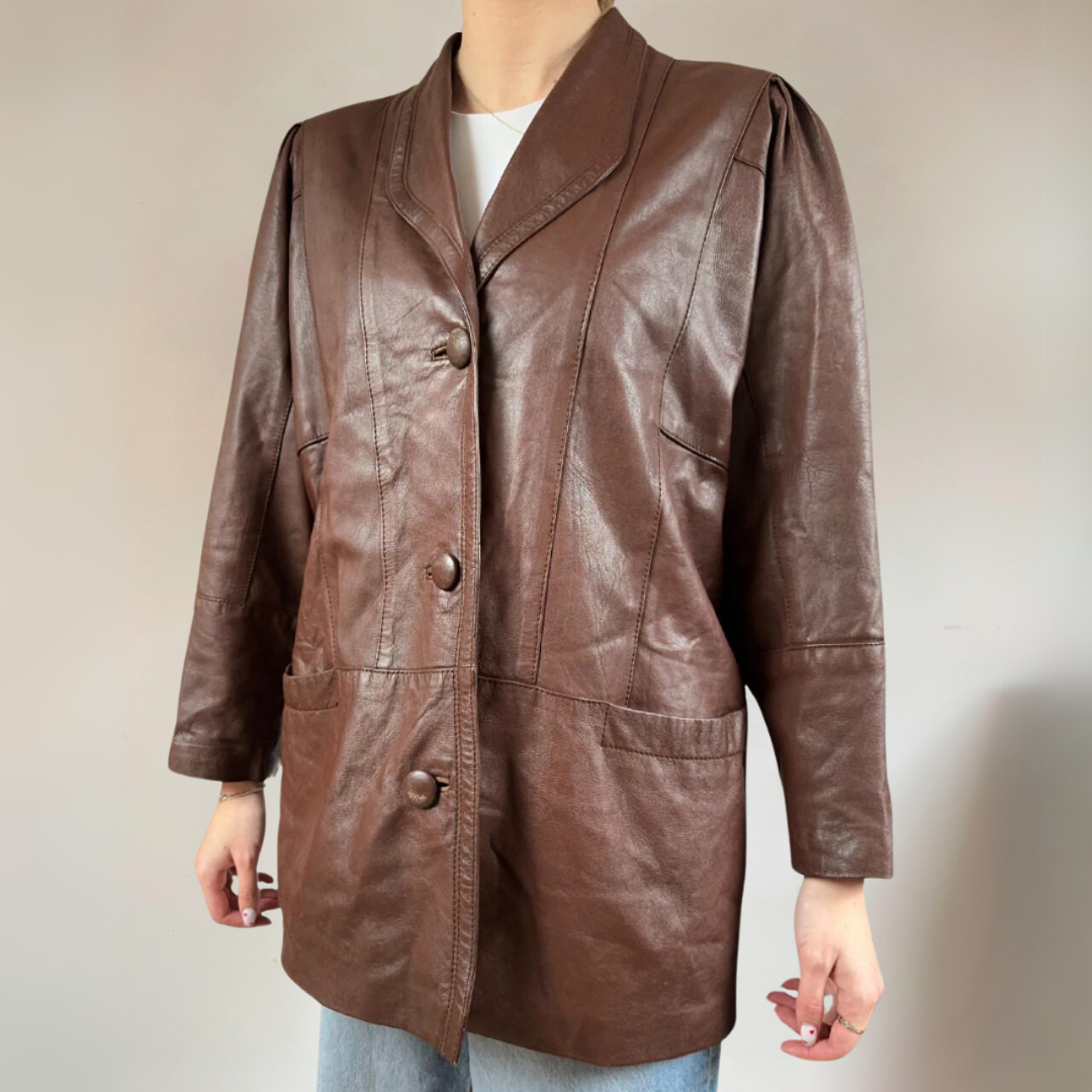 Brown Leather Blazer