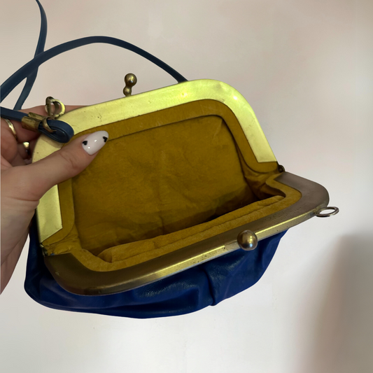 Royal Blue Vintage Leather Handbag