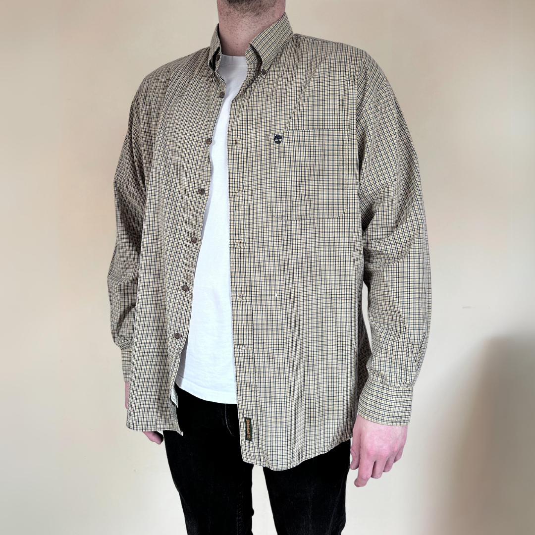 Timberland Plaid Mens Shirt Size XL