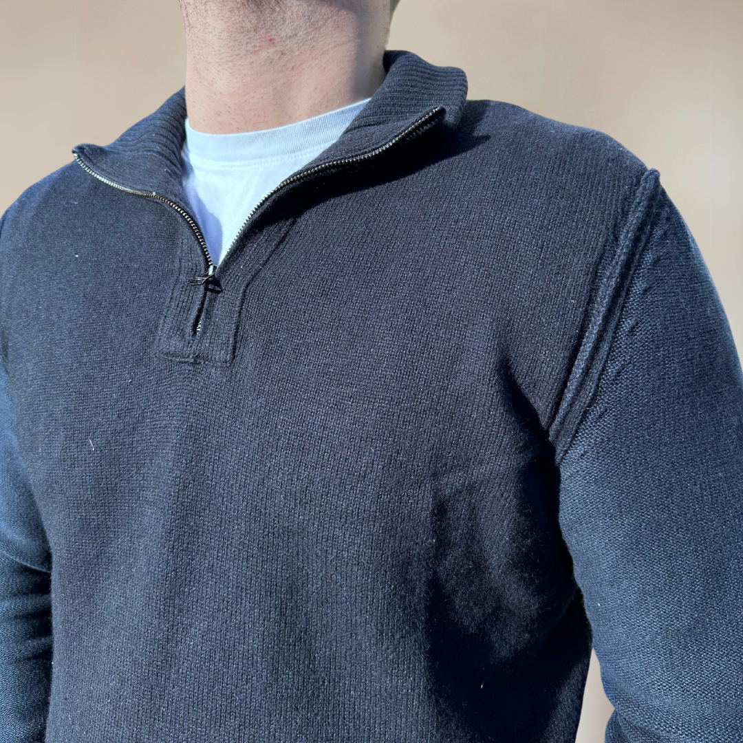 Boss Mens Navy Quarter Zip Size XL