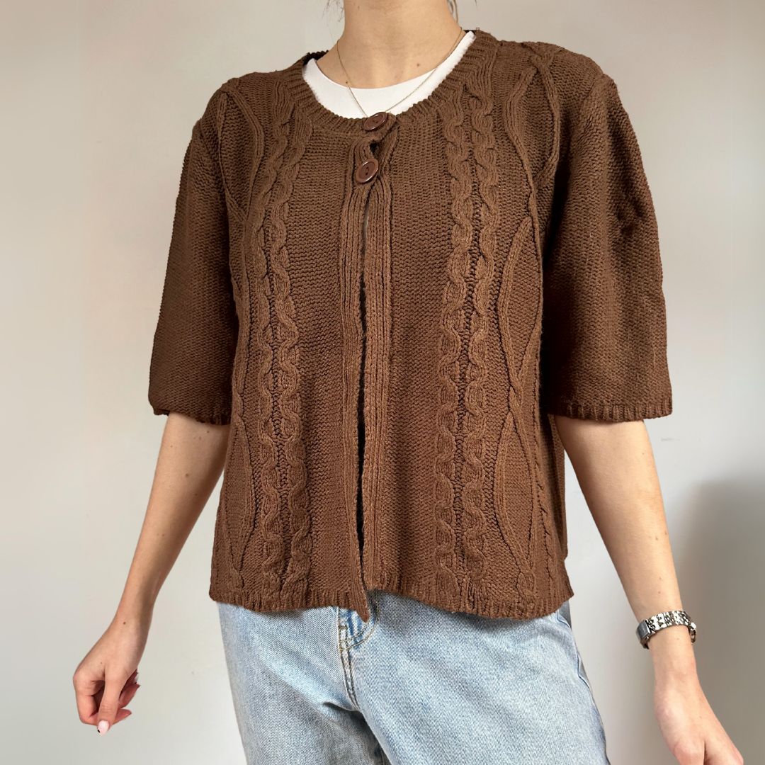 Brown Cardigan UK14