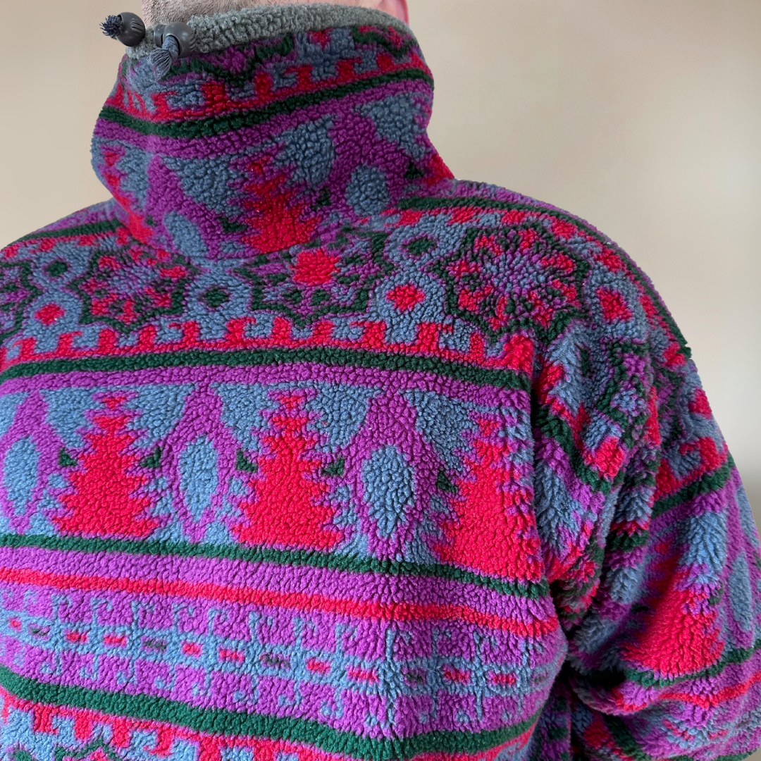 Grey, Purple & Red Mens Fleece Size XL