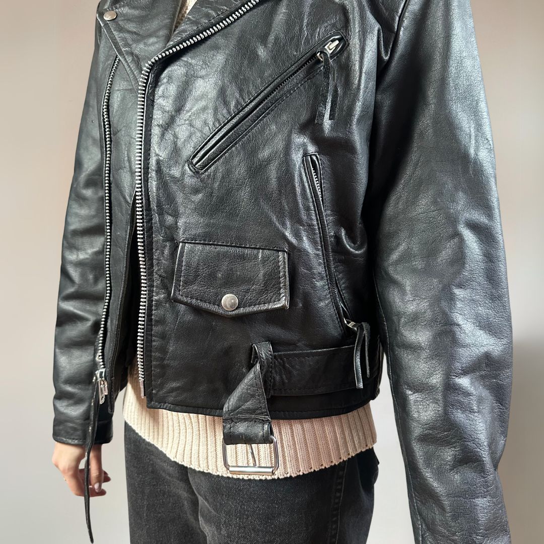 90s Vintage Leather Jacket UK10