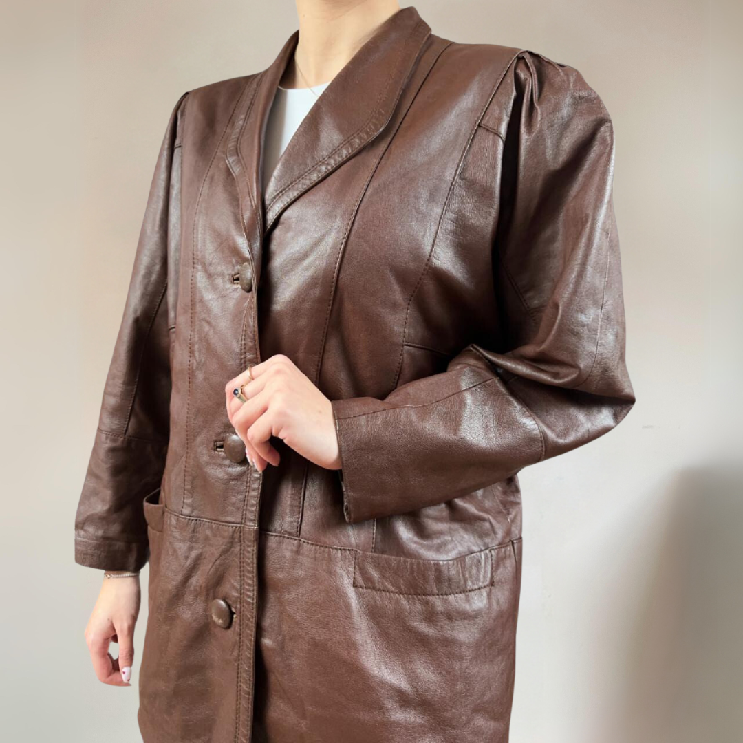 Brown Leather Blazer