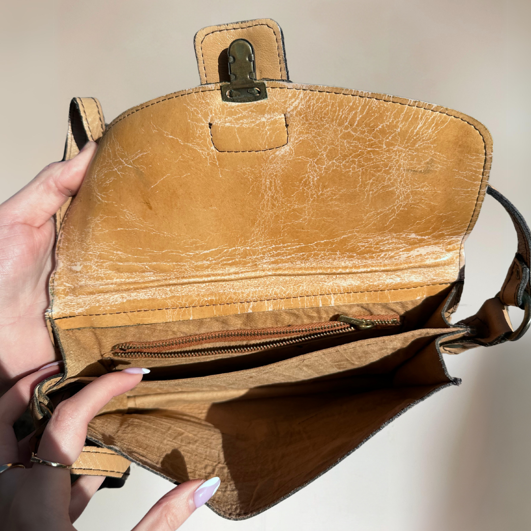 Tan Rectangle Vintage Bag