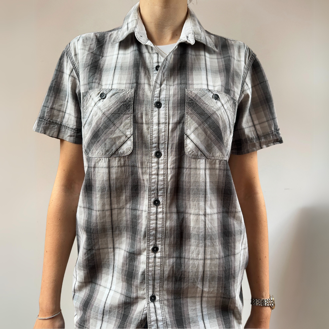 Levi's Y2K Mens Plaid Short Sleeved Shirt Size M