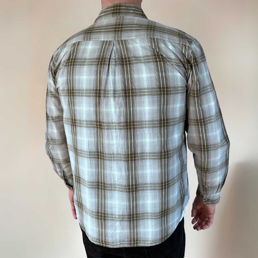 Wrangler Mens Green Plaid Shirt Size L