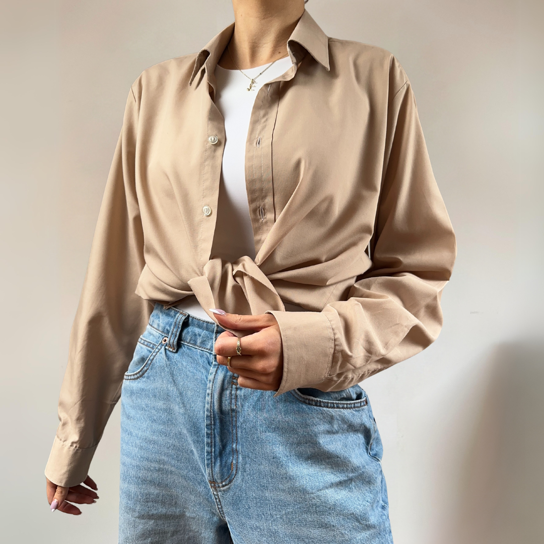 90s Vintage Nude Shirt Mens Size M