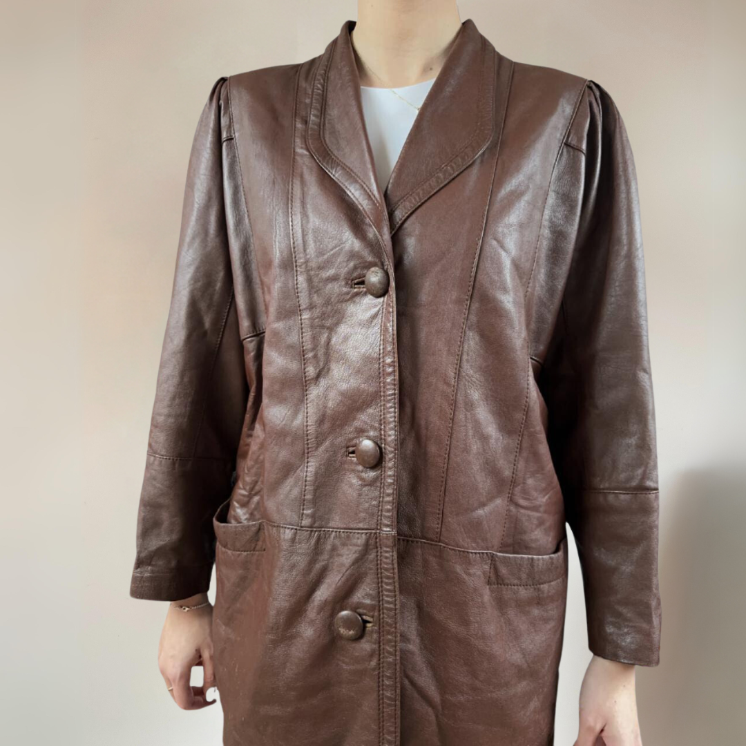 Brown Leather Blazer