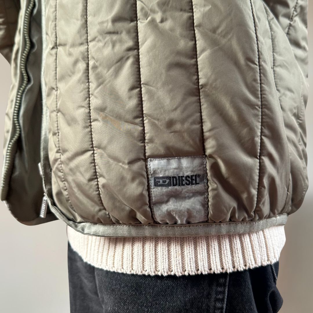 Diesel Reversible Khaki Bomber Jacket UK14