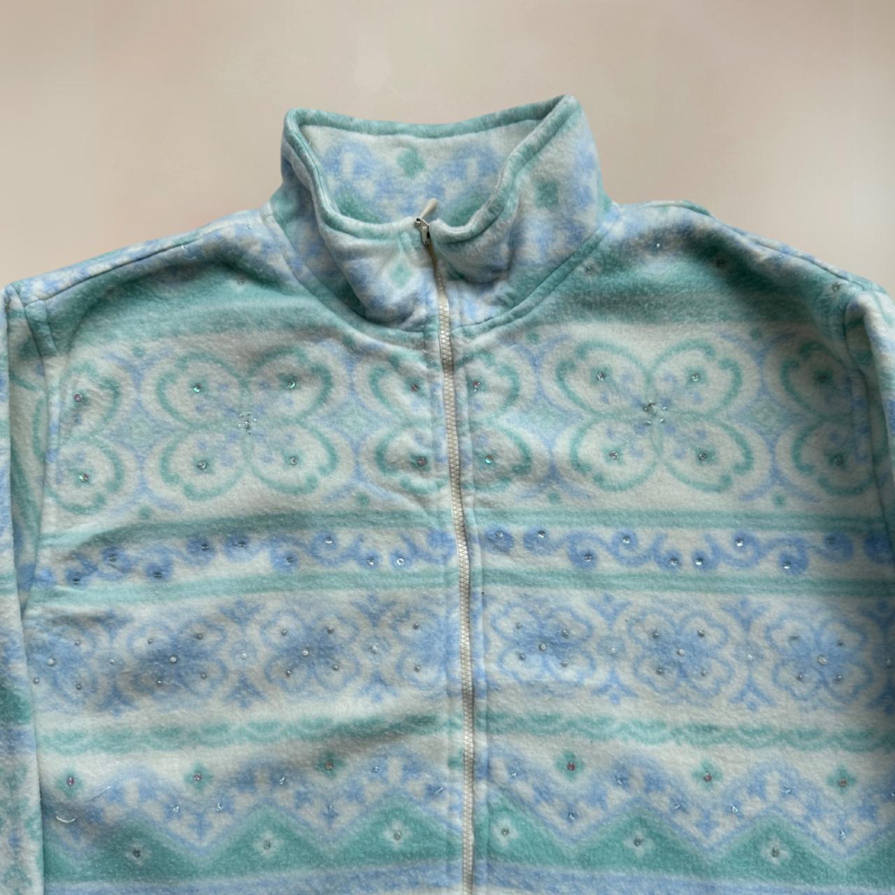 Funky Vintage Beaded Fleece Size M