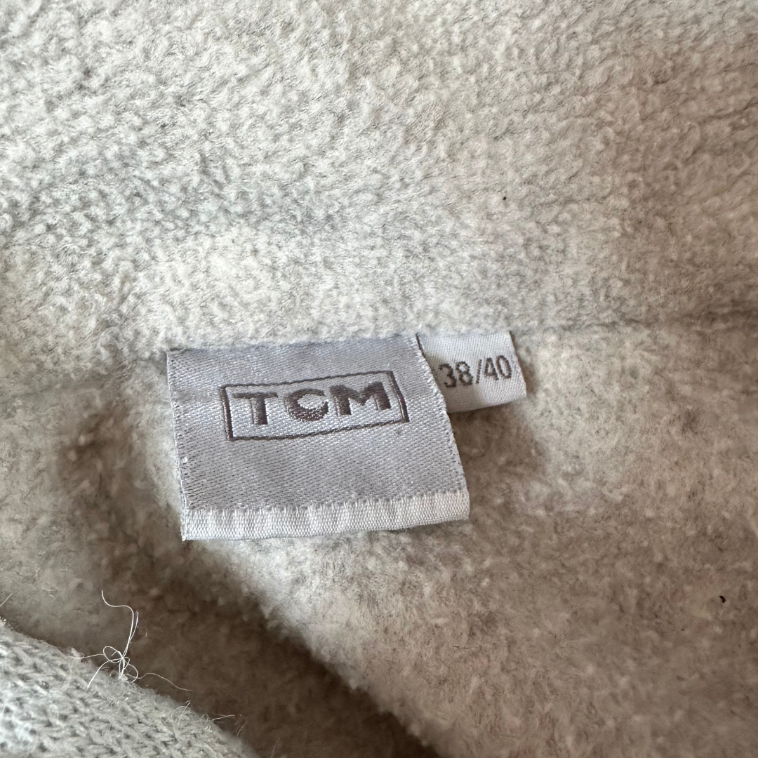 Grey Embroidered Vintage Mens Fleece Size L