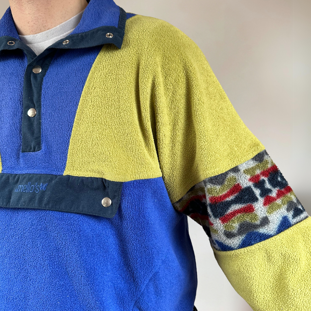 Lime & Blue Mens 90s Fleece Size L