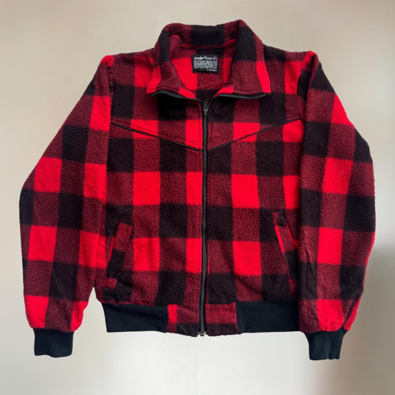 Mens Checked Fleece Jumper Size S