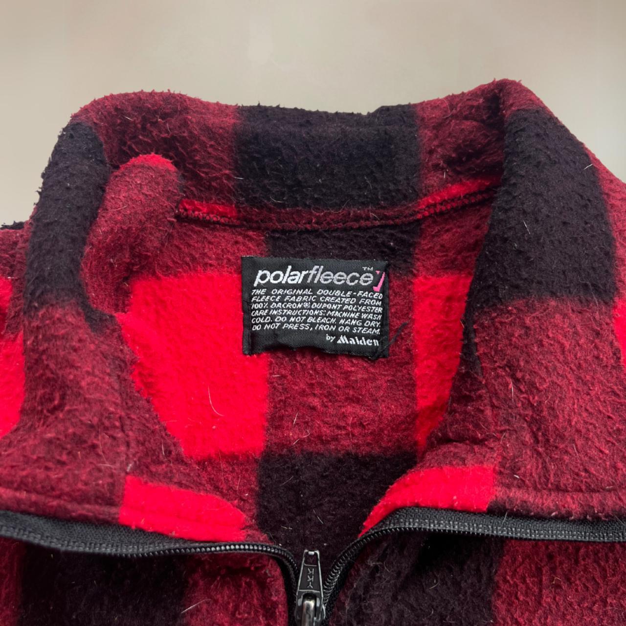Mens Checked Fleece Jumper Size S