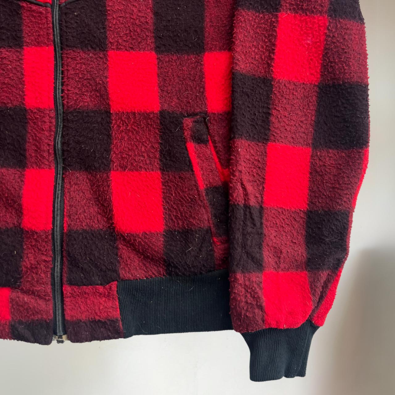 Mens Checked Fleece Jumper Size S