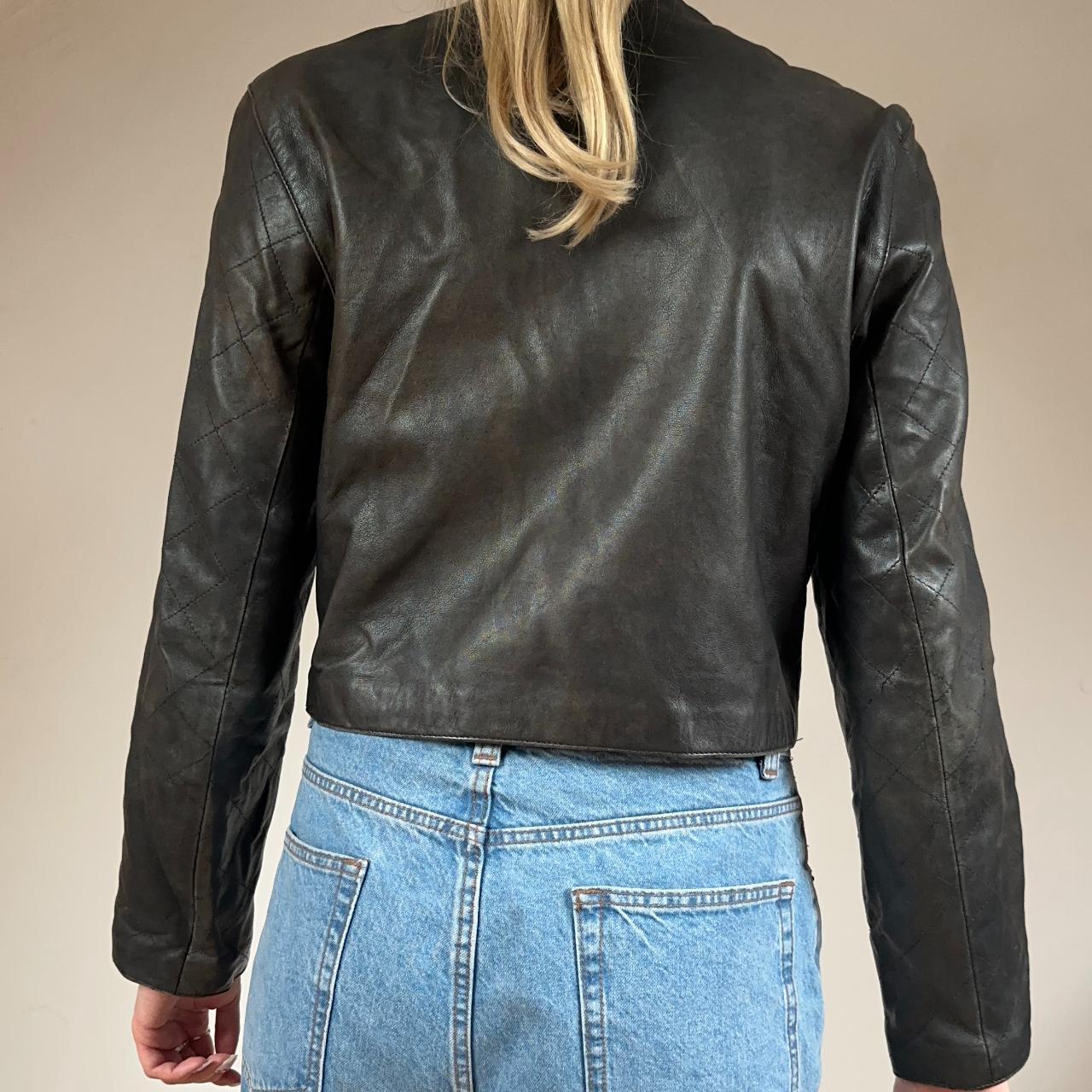 Vintage Leather Short-line Jacket UK10