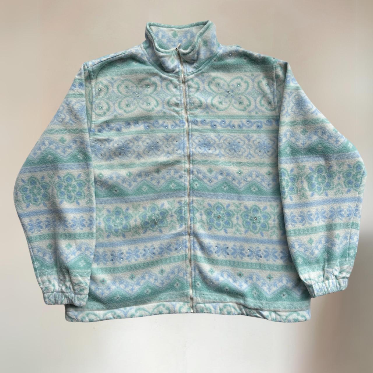 Funky Vintage Beaded Fleece Size M