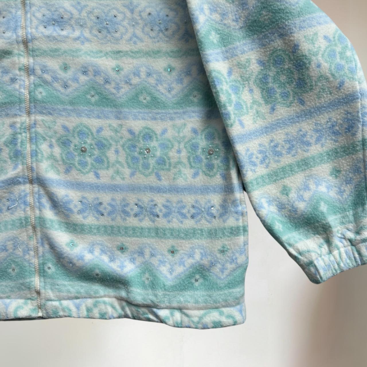 Funky Vintage Beaded Fleece Size M