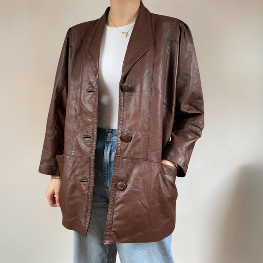 Brown Leather Blazer
