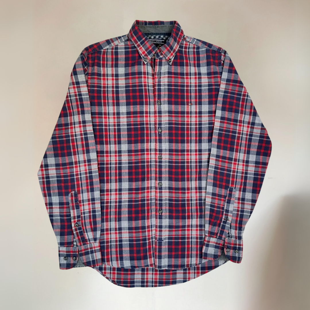 Tommy Hilfiger Plaid Mens Shirt Size S