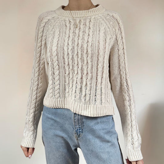 Cream Cable Knit Jumper UK10