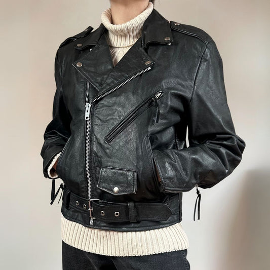90s Vintage Leather Jacket UK10