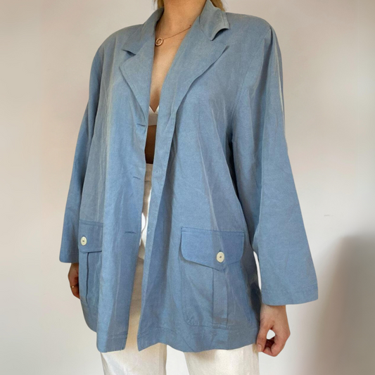 Dusty Blue Oversized Shirt UK 16