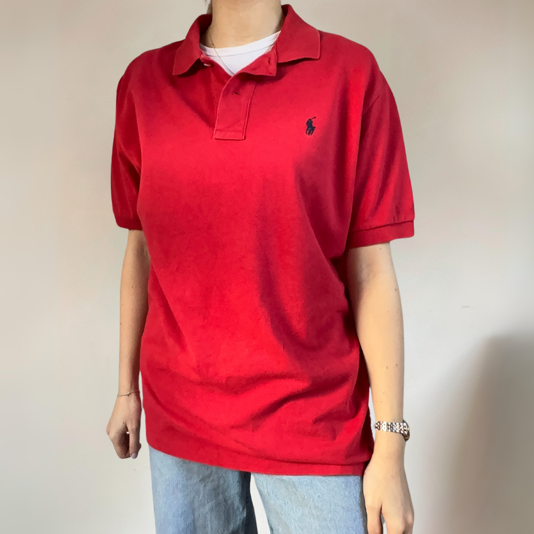 Ralph Lauren Red Mens Polo Shirt Size M