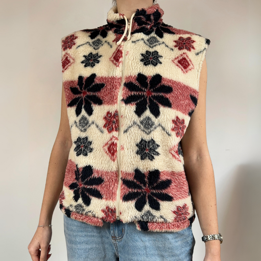 Cream Sleeveless Vintage Fleece Size UK8