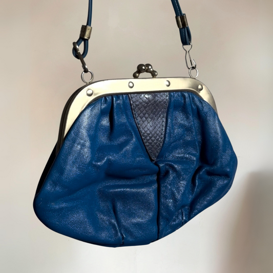 Royal Blue Vintage Leather Handbag