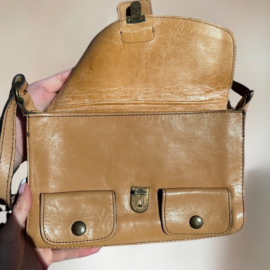 Tan Rectangle Vintage Bag