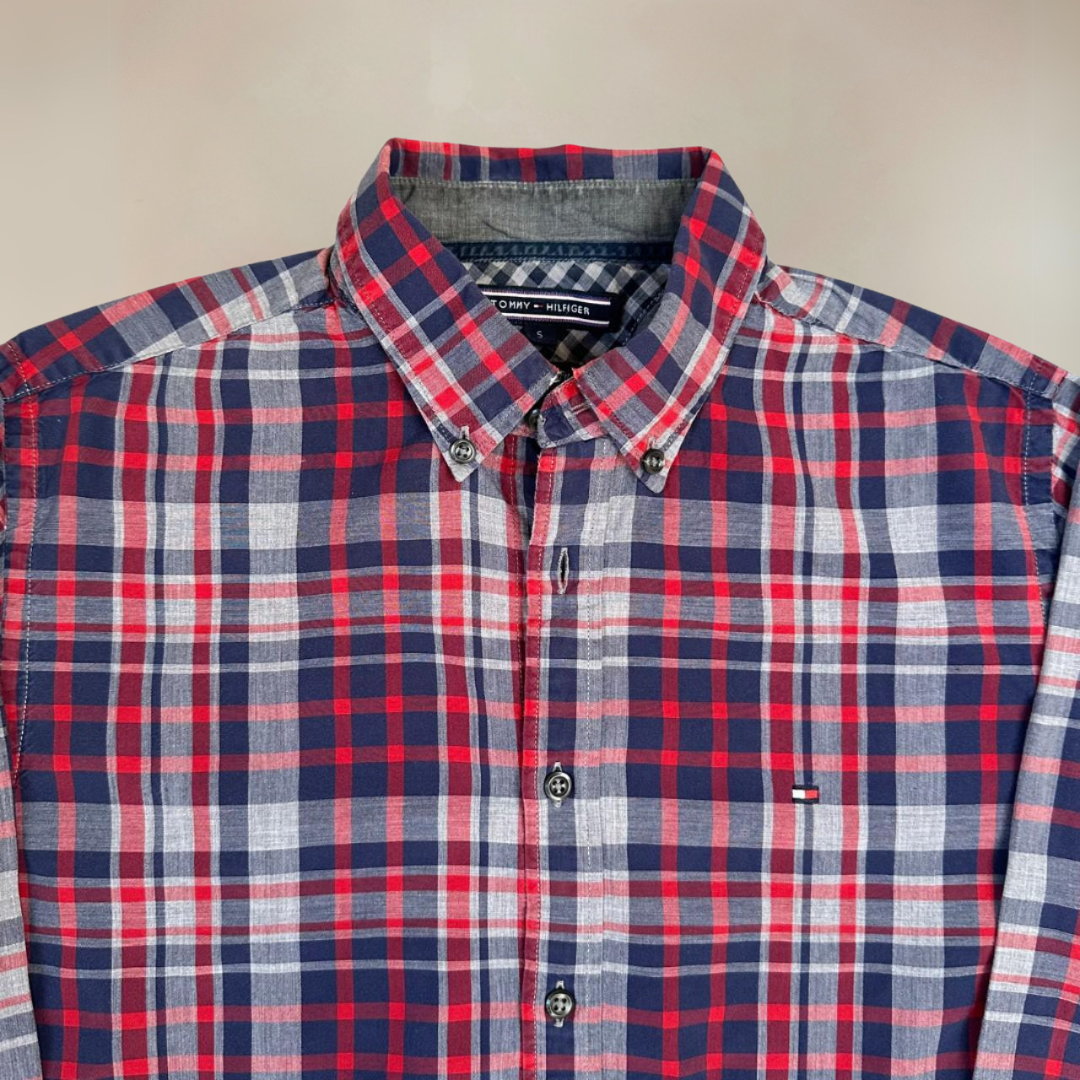 Tommy Hilfiger Plaid Mens Shirt Size S