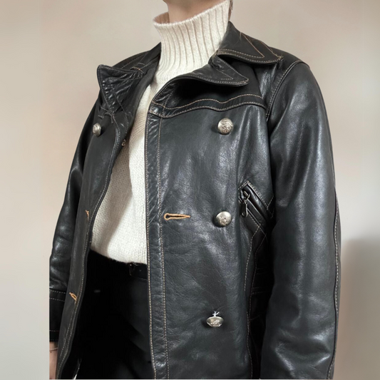 Vintage Leather Jacket UK 8