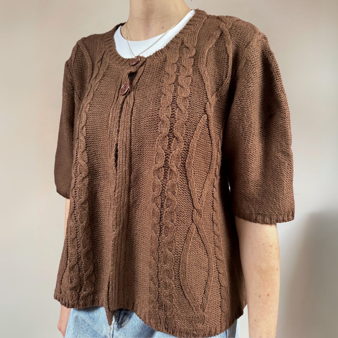 Brown Cardigan UK14