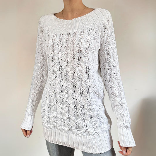 White Longline Jumper UK10