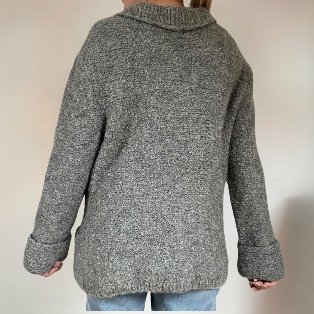 Grey Cosy Cardigan UK14