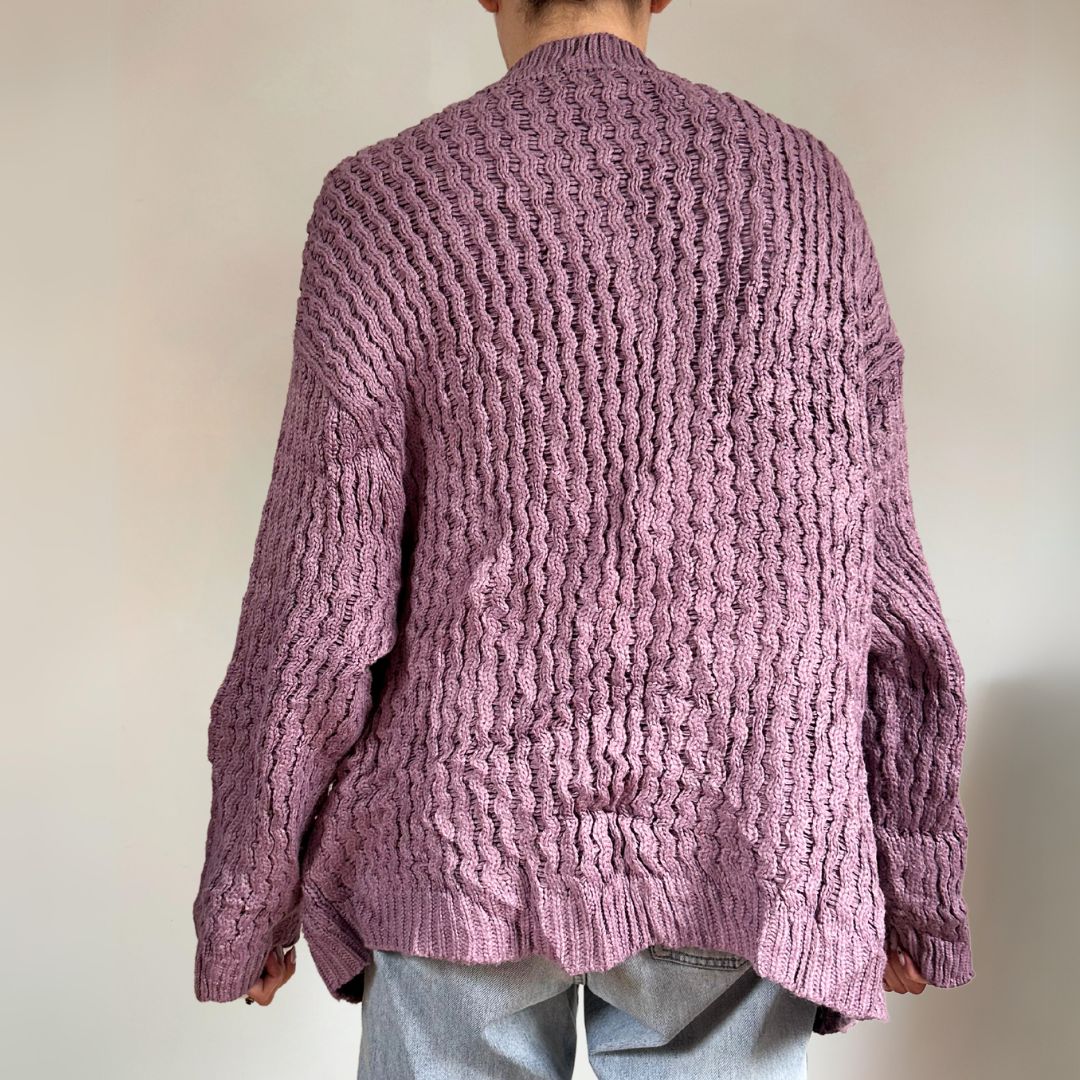 Chunky Lilac Cardigan UK18