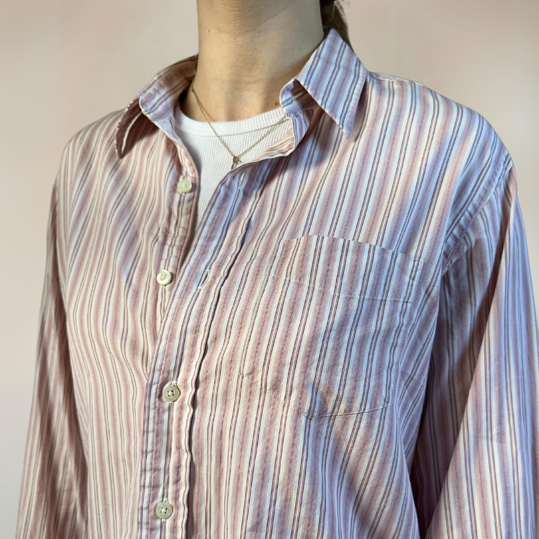 Ralph Lauren Pink Striped Mens Shirt Size M