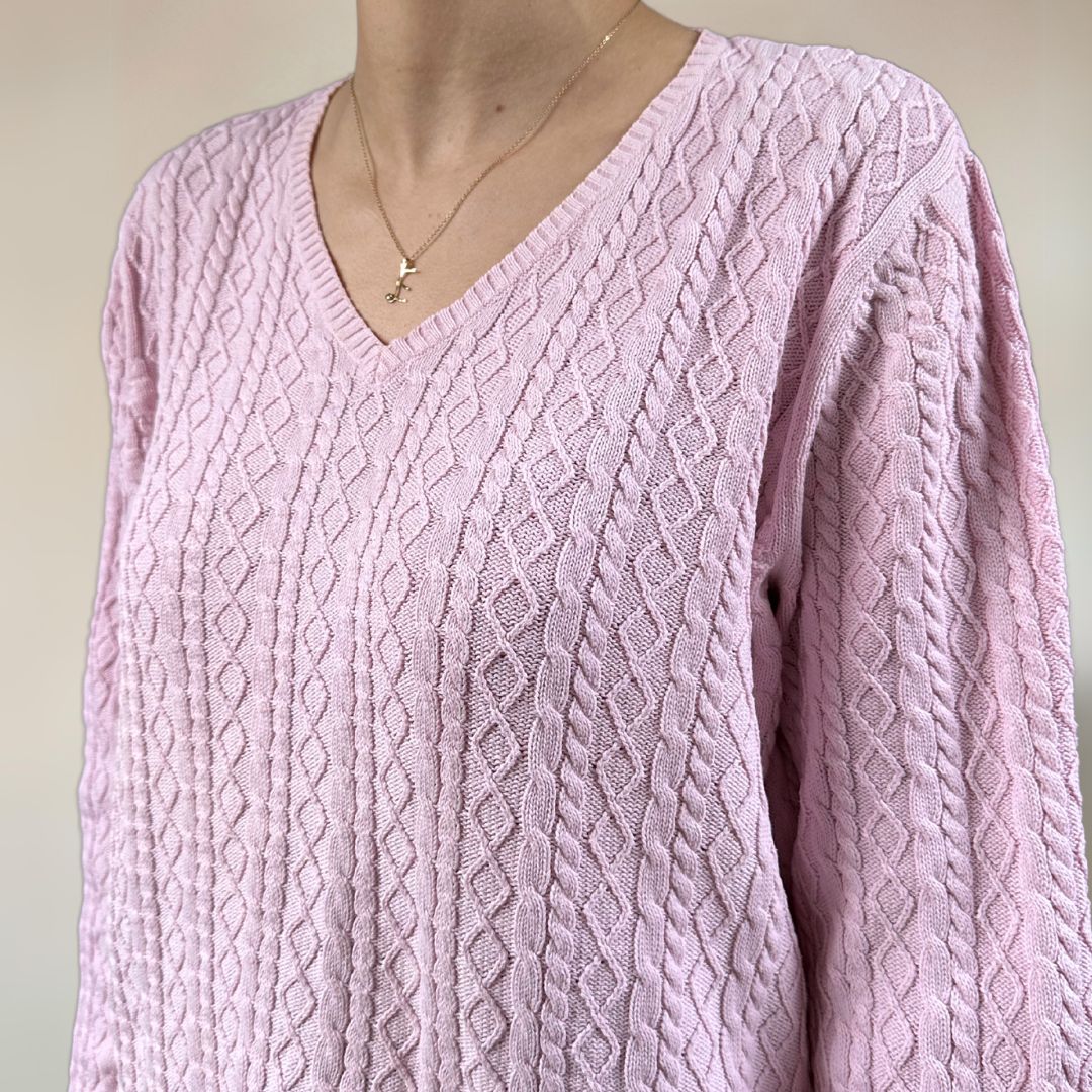 Pink Cable Knit Jumper UK14