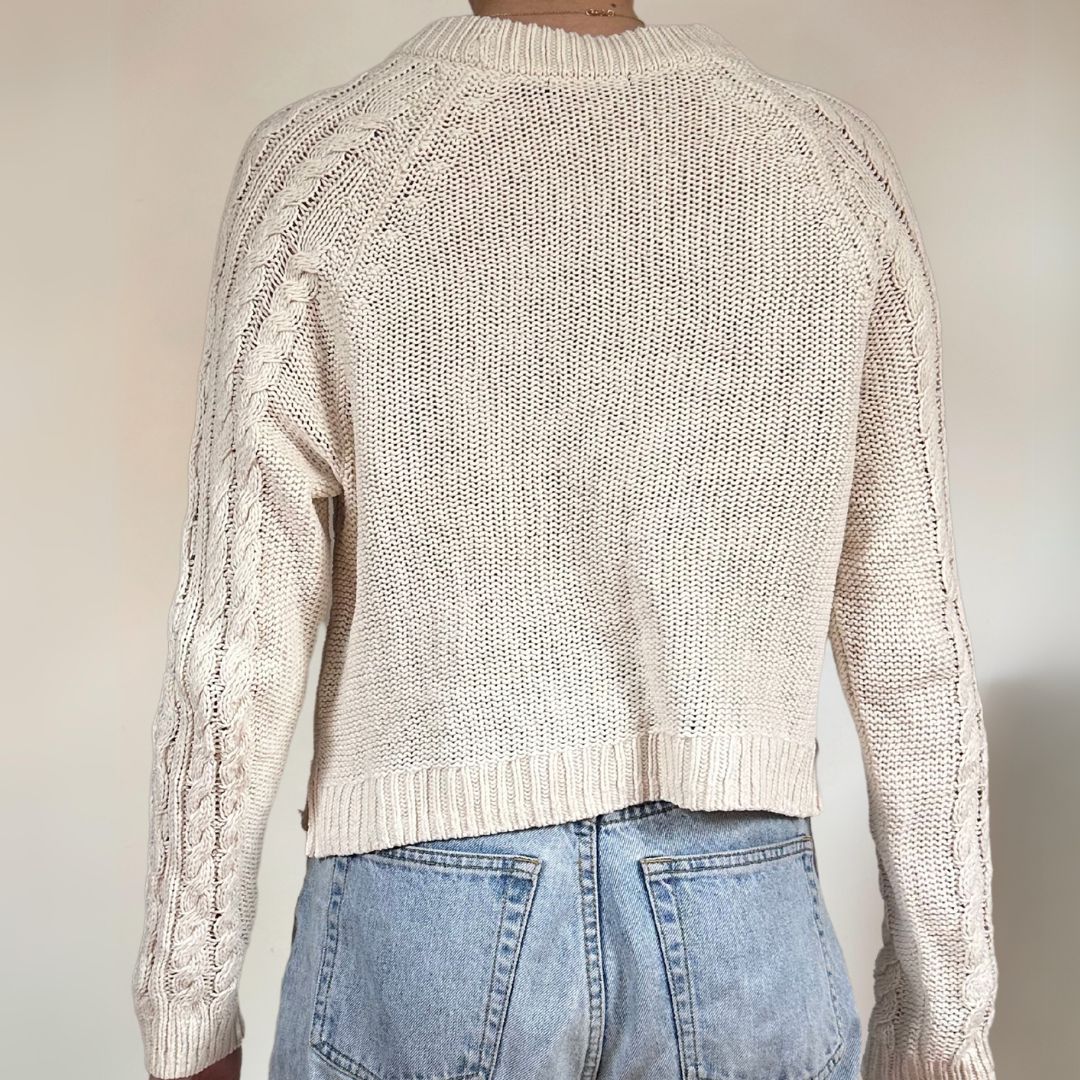 Cream Cable Knit Jumper UK10