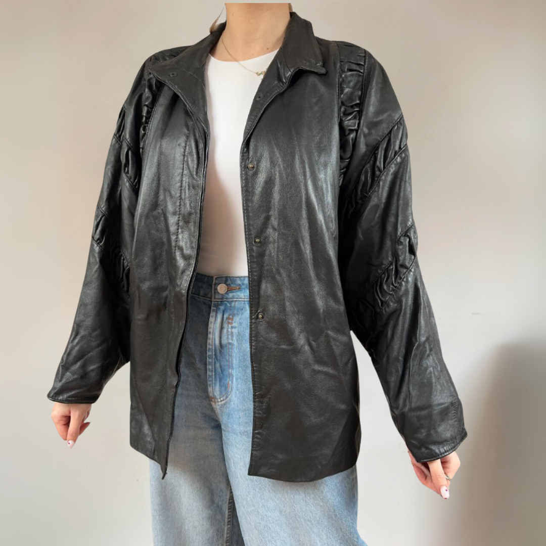 Italian Vintage Leather Jacket UK14