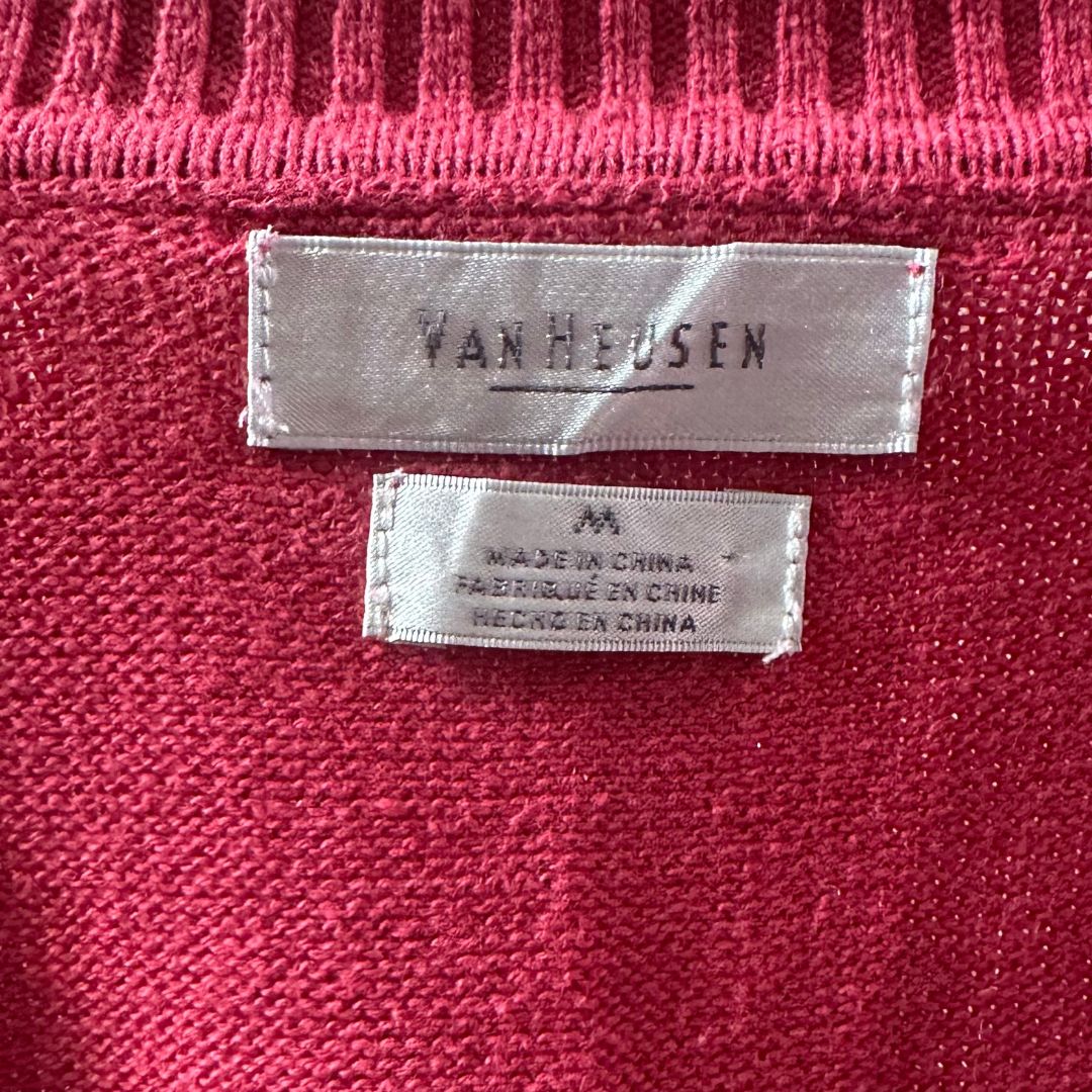 Cable Knit Red Vintage Jumper UK14