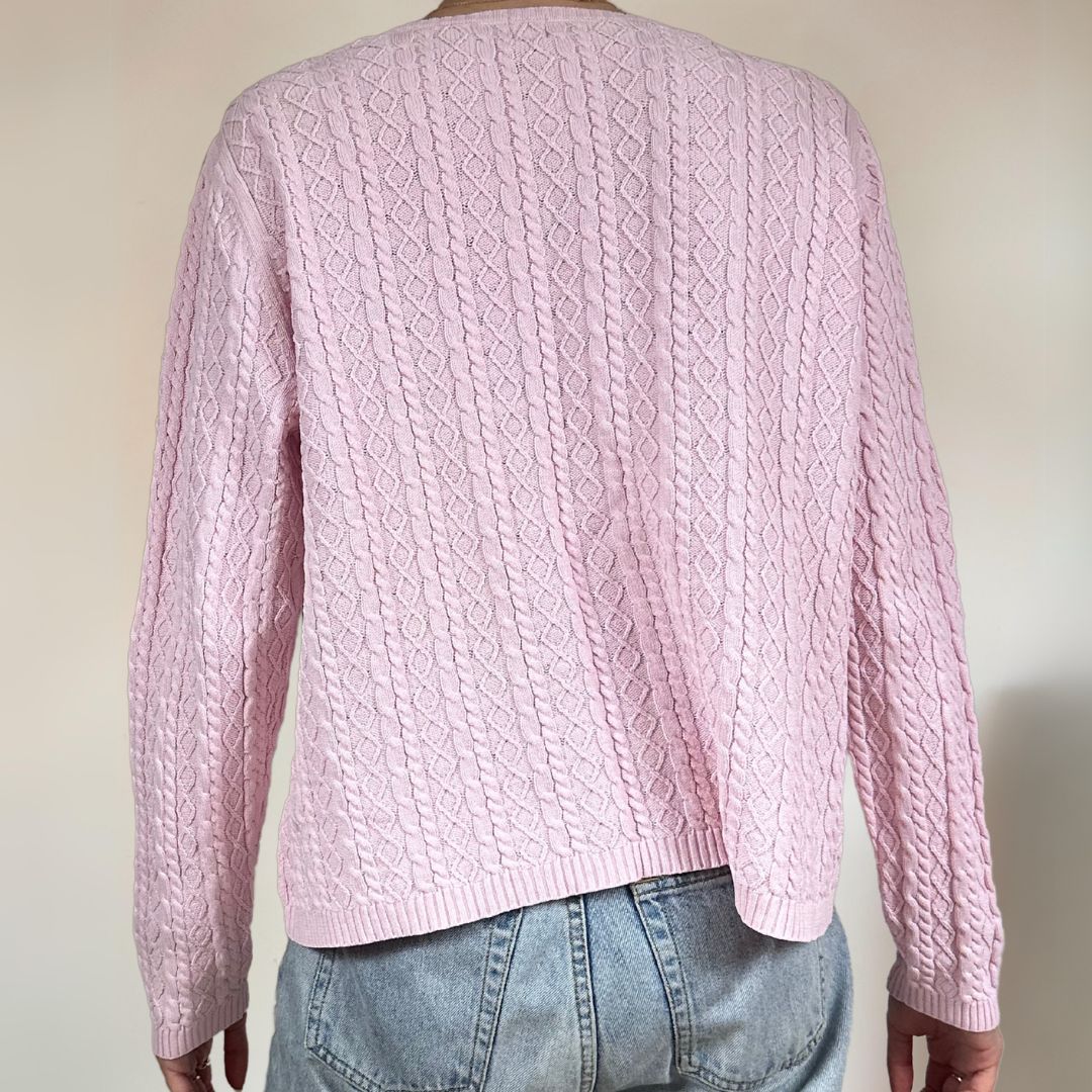 Pink Cable Knit Jumper UK14