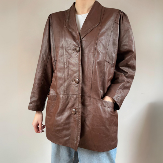Brown Leather Blazer