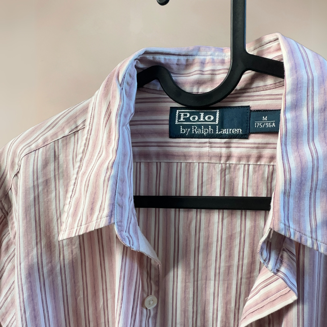 Ralph Lauren Pink Striped Mens Shirt Size M