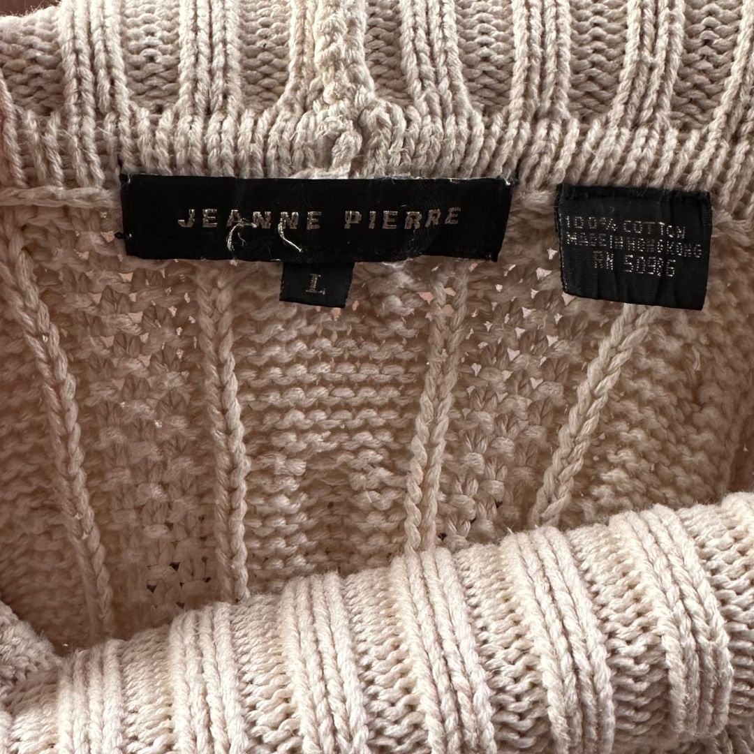 Cable Knit Cream Vintage Jumper UK12