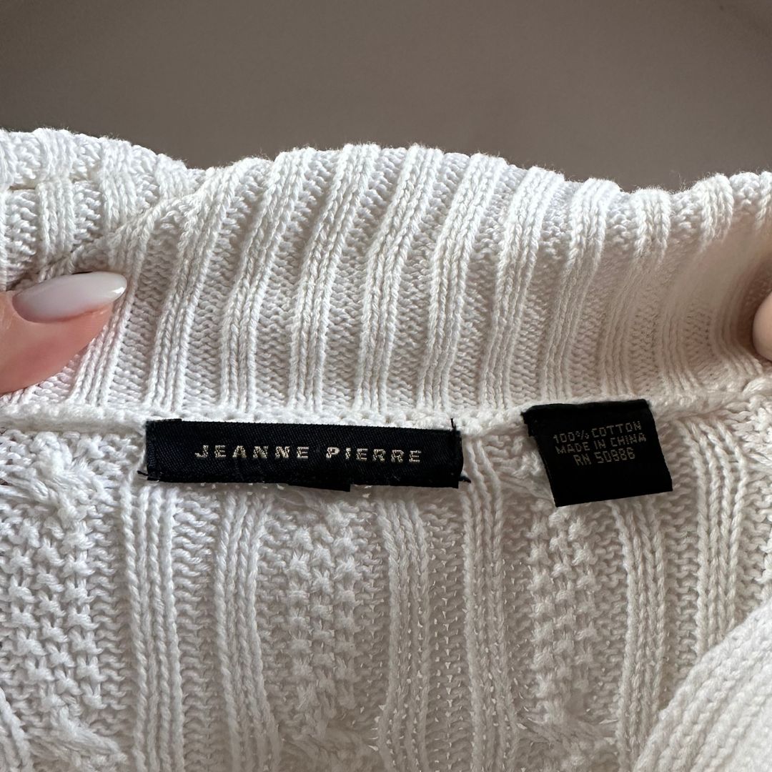 White Cable Knit Jumper UK14