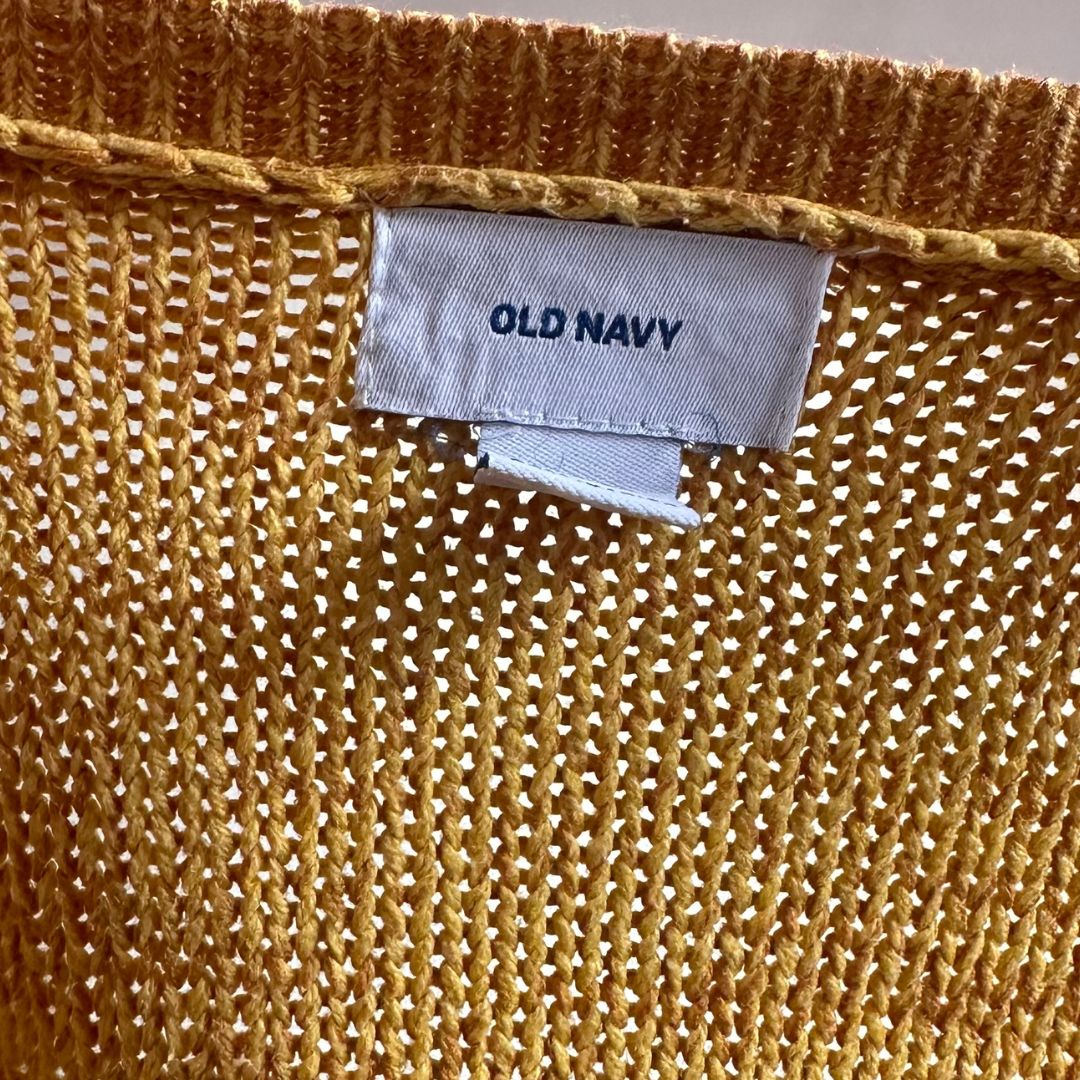 Cable Knit Yellow Jumper UK14