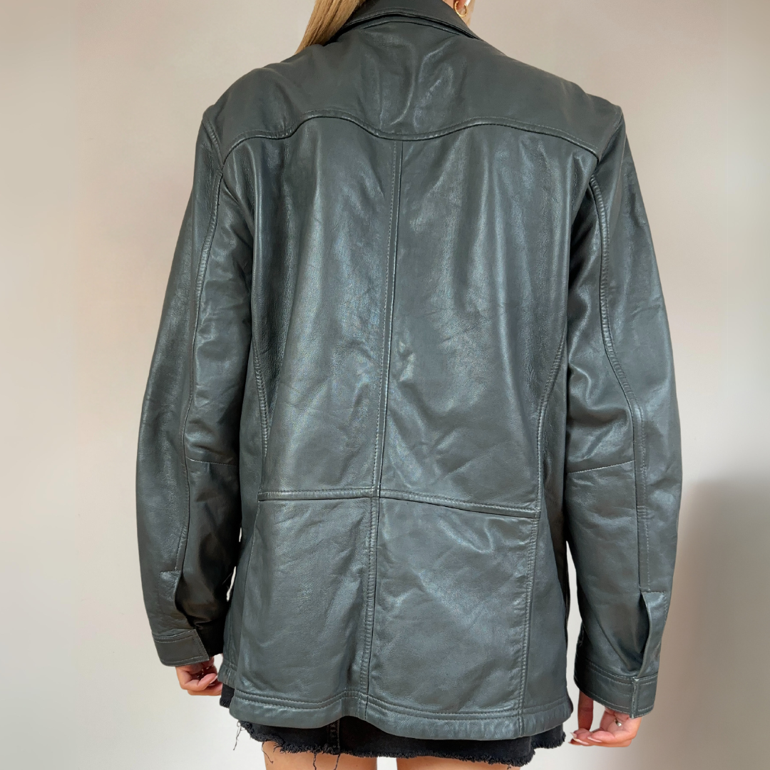 Nappa Leather Vintage Jacket Size UK10